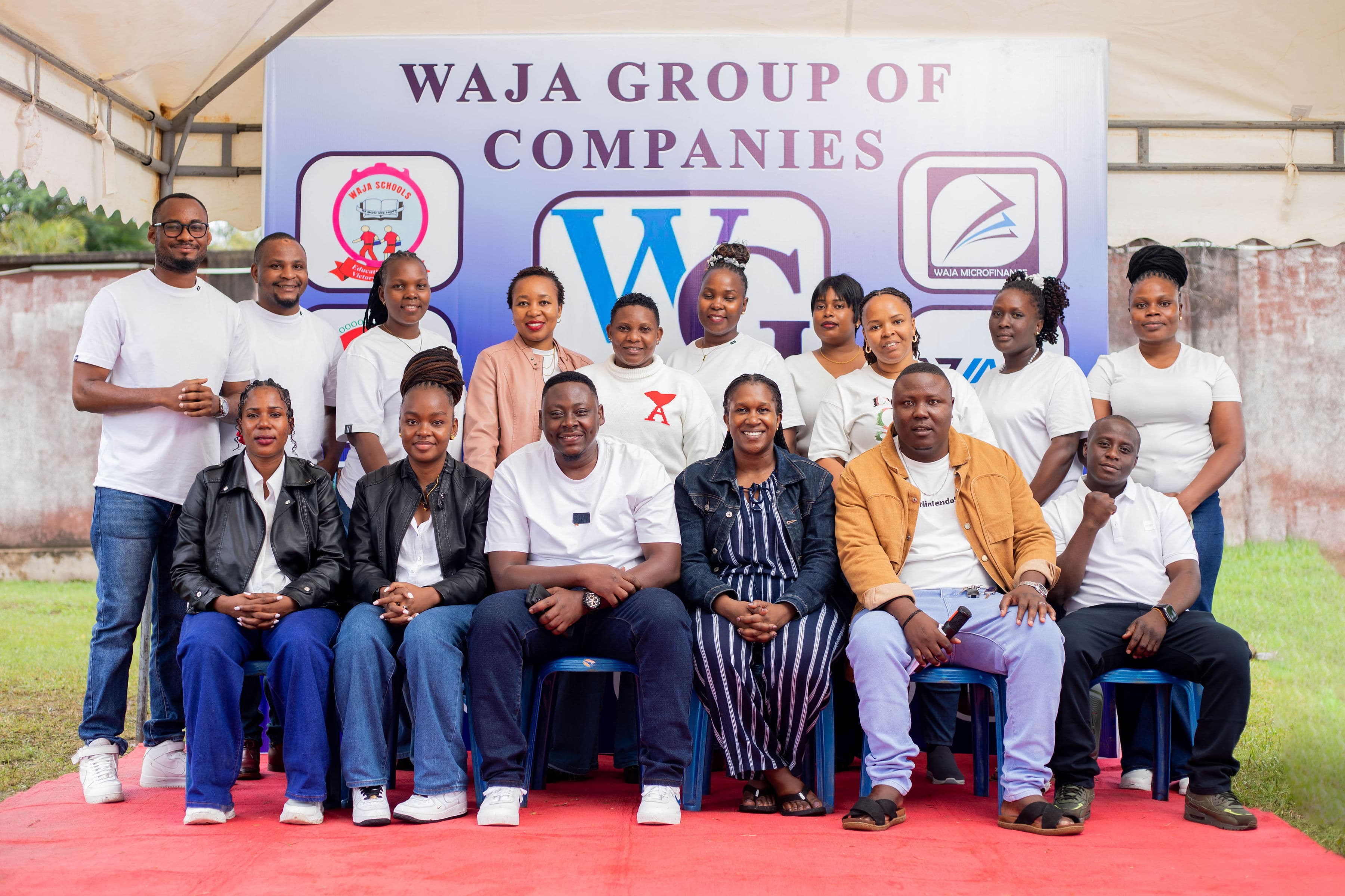 Waja Group of Companies team gathered during a company event